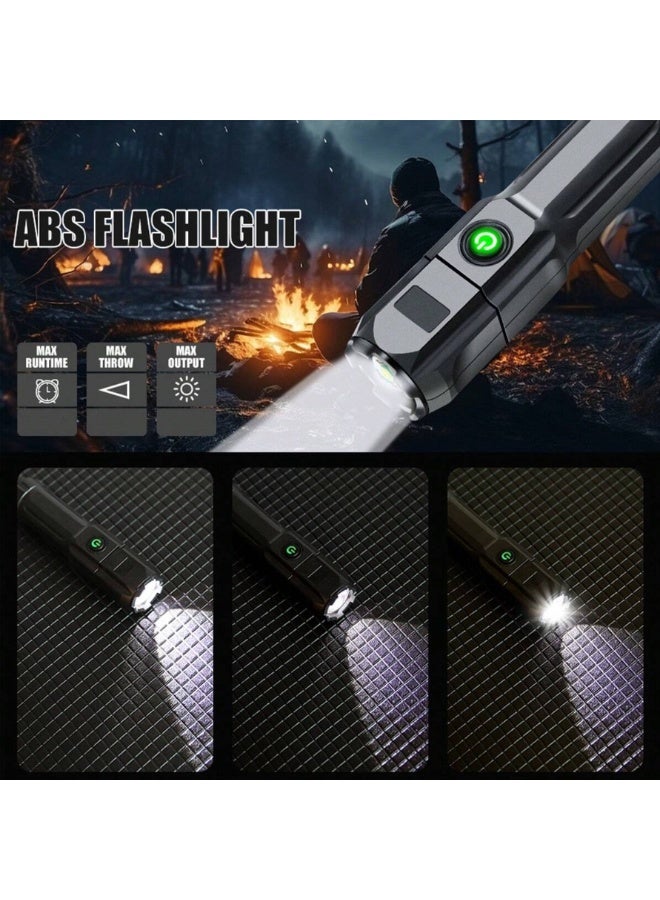 Super bright LED flashlight, mini portable flashlight with high brightness chip, zoom adjustment, lightweight and compact, rechargeable, suitable for disaster prevention, power outage, camping, moun - Image 2