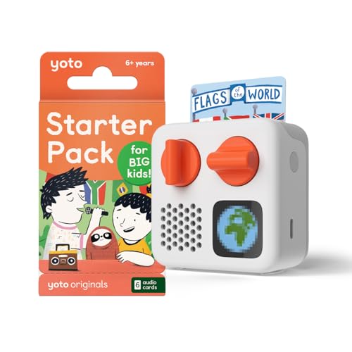Yoto Mini 2024 Edition Starter Pack for Big Kids Bundle ScreenFree Bluetooth Audio Player Allin1 Travel Device for Stories Music Podcasts Radio Use as Speaker or with Headphones - Image 1