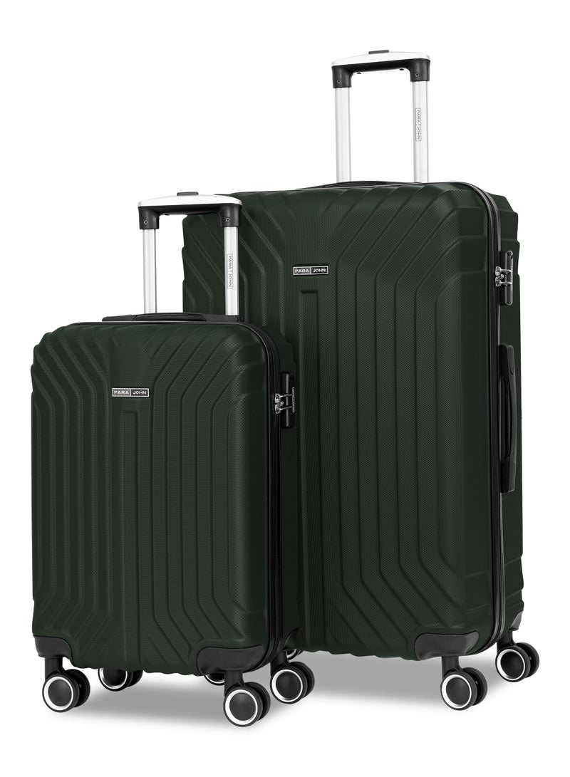 PARAJOHN Winso Series Set of 2 Luggage | Lightweight Small 10KG & Large 30KG ABS 8 Wheels Trolley Hardsided Travel Suitcase - Army Green - Image 1