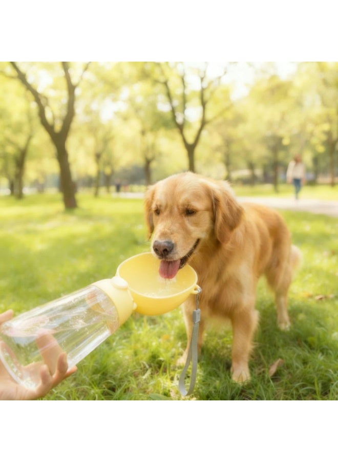EPET Portable Dog Water Bottle, One-Key Leak-Proof Pet Travel Water Dispenser 28cm x 8.5cm / 550ml (Yellow) - Image 3