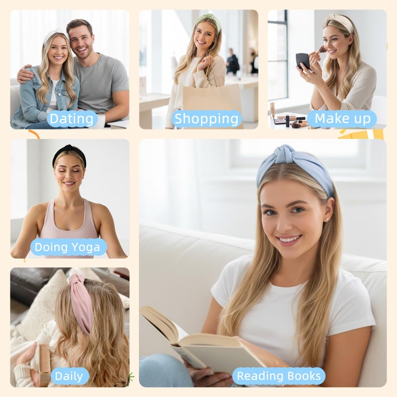 TERSE Headbands for Women Girls, Fashion Knotted Head Bands for Women's Hair - Image 5