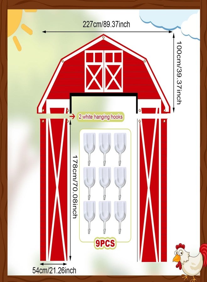 Mindsoft 3 Pcs Farm Animal Party Decorations Barn Door Banner Barn Door Backdrop Farm Birthday Supplies for Baby Shower Family Reunion Theme Party Supplies Halloween Trunk or Treat Car Decorations - Image 3