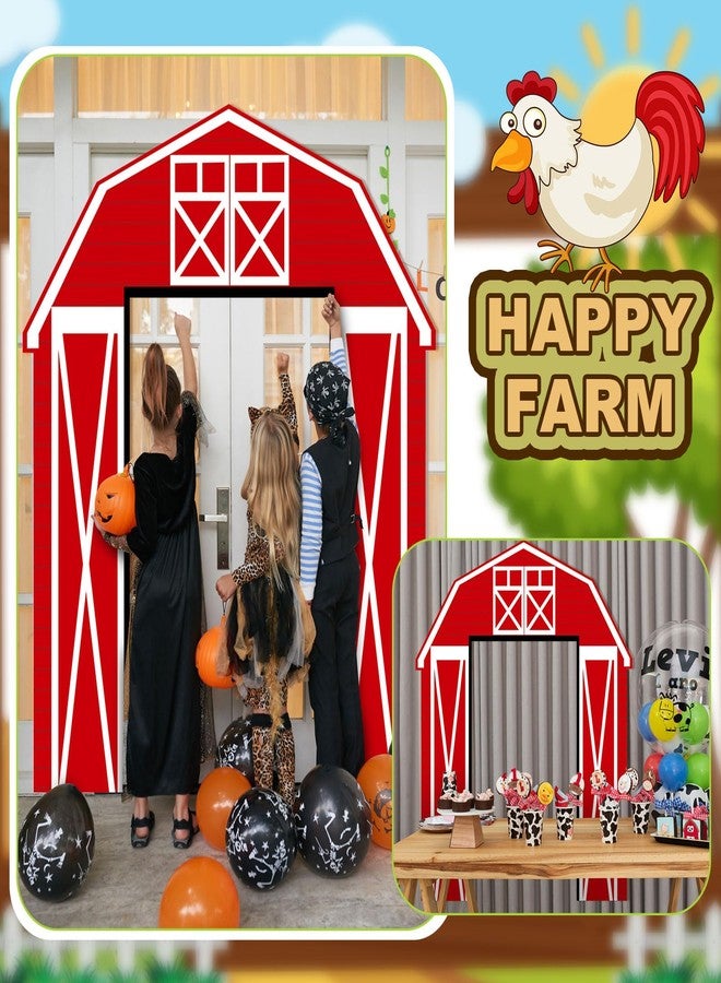 Mindsoft 3 Pcs Farm Animal Party Decorations Barn Door Banner Barn Door Backdrop Farm Birthday Supplies for Baby Shower Family Reunion Theme Party Supplies Halloween Trunk or Treat Car Decorations - Image 5