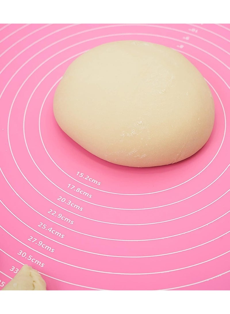 Wolpin Large Silicone Baking Mat for Pastry Rolling - Non-Stick Pink Fondant and Dough Mat with Precision Measurements - Heat Resistant Reusable BPA-Free Pastry Board for Pizza and Pie - Image 4