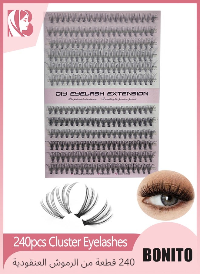 BONITO 240pcs C Curl 10D/20D Individual Cluster Eyelashes - Image 1