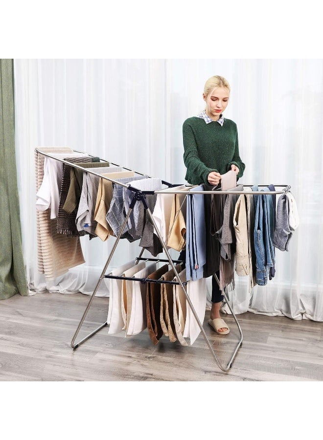 MOMENT Large Folding Clothes Dryer Drying Space Laundry Washing Durable Metal Drying Rack Multifunctional Air Dryer Ideal For Indoor And Outdoor  - Image 2