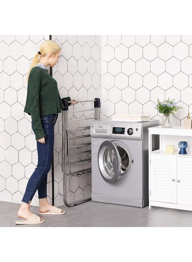 MOMENT Large Folding Clothes Dryer Drying Space Laundry Washing Durable Metal Drying Rack Multifunctional Air Dryer Ideal For Indoor And Outdoor  - Image 3