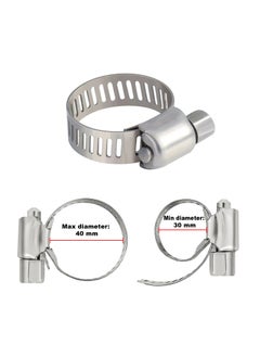 Duravel Duravel Stainless Steel Hose Clamps, Adjustable Worm Drive,(Pack-Of 10, 30-40mm)  - Image 2