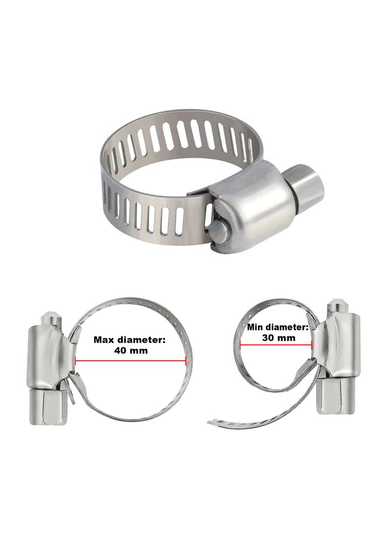 Duravel Duravel Stainless Steel Hose Clamps, Adjustable Worm Drive,(Pack-Of 10, 30-40mm)  - Image 2