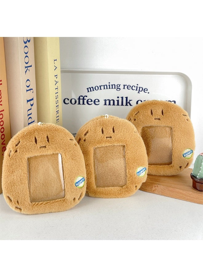 NIBEMINENT 1 - Piece Cute Yellow Potatoes Kpop Photo Card Holder Pendant Key Chain ID Badge Holder ID Card Holder Photo Card Protector for School ID Office ID Access Card for Women Girls - Image 3