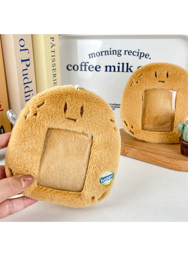 NIBEMINENT 1 - Piece Cute Yellow Potatoes Kpop Photo Card Holder Pendant Key Chain ID Badge Holder ID Card Holder Photo Card Protector for School ID Office ID Access Card for Women Girls - Image 2