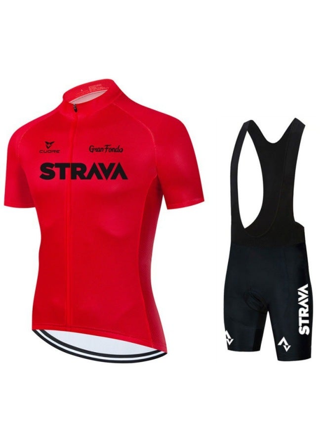 Hot Short-sleeved Cycling Clothing Men's Tight-fitting Bicycle Downhill Clothing Outdoor Quick-drying Breathable Mountain Bike