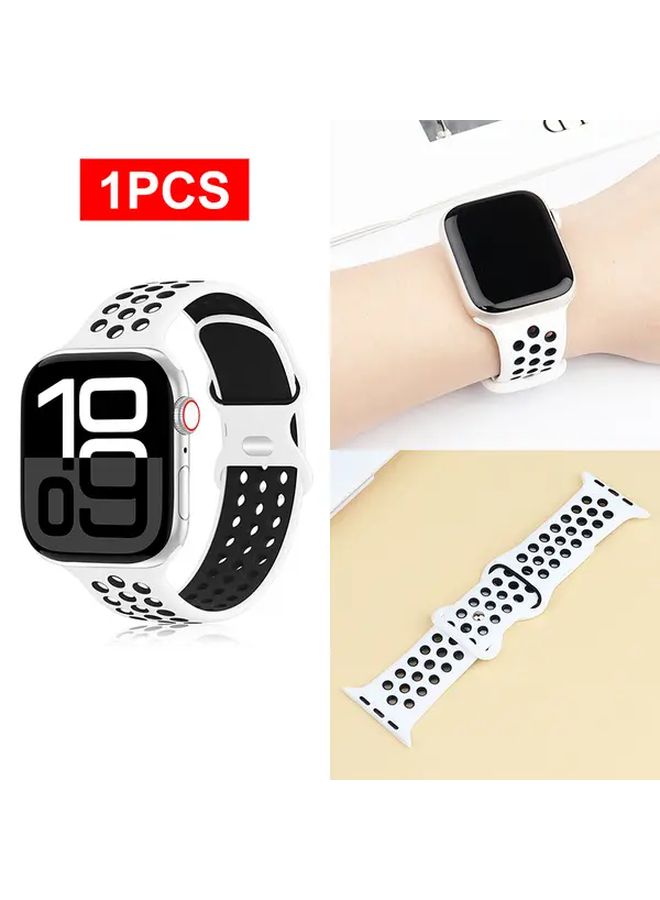Breathable Sport Loop Band 38 40 41 42mm Compatible Smartwatch Qingyu With Black - Image 3