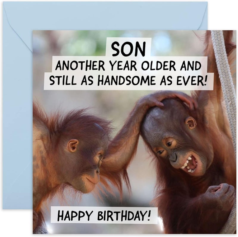 Central 23 Son Birthday Cards from Mom and Dad - Funny Birthday Card For Son Adult- Jokes Prank For Men - Hilarious Gifts For Him - Comes With Fun Stickers - Image 1