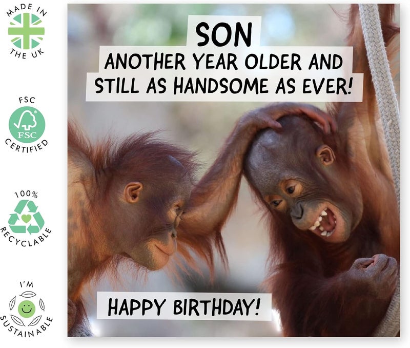 Central 23 Son Birthday Cards from Mom and Dad - Funny Birthday Card For Son Adult- Jokes Prank For Men - Hilarious Gifts For Him - Comes With Fun Stickers - Image 2