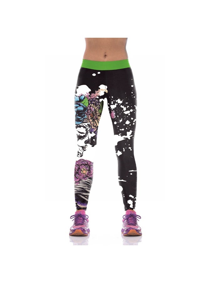 NIBEMINENT ملابس نسائية للهالوين، بنطلونات رياضية مطبوعة رقمياً، بنطلونات ضيقة مرنة - Image 1