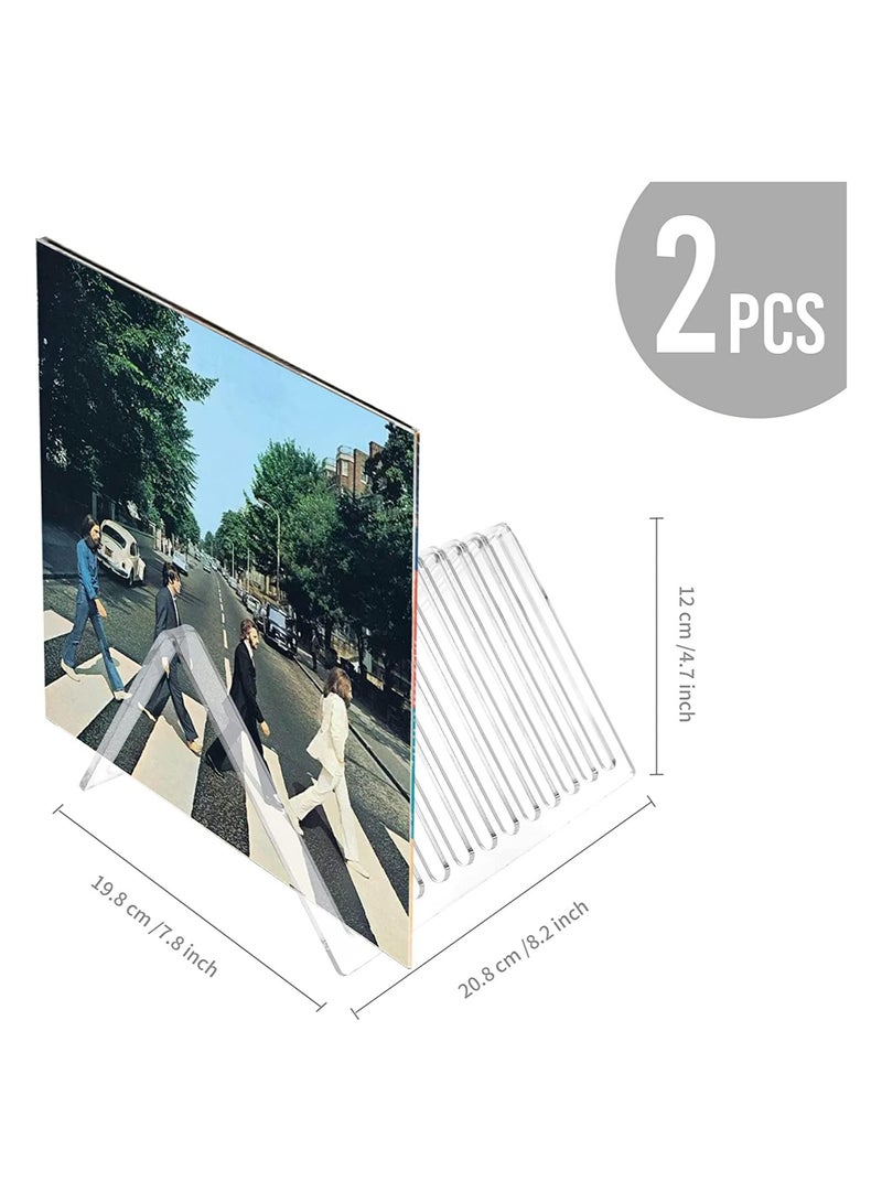 Eworld 2 Pack Clear Acrylic Album Organizer Vinyl Recorder Holder for Countertop Display - Image 4