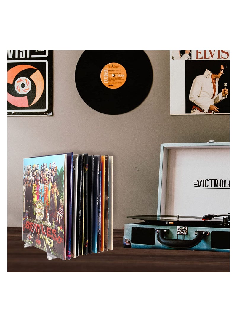 Eworld 2 Pack Clear Acrylic Album Organizer Vinyl Recorder Holder for Countertop Display - Image 3