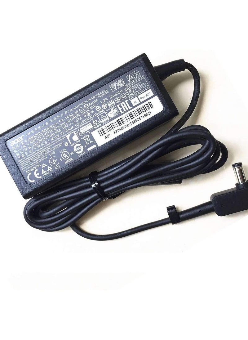 CSF - ACER 19V 2.37A 45W 5.5/1.7mm Big Pin AC Adapter for ACER Aspire E5-422 E5-473 E5-473T E5-522 E5-532 E5-532T E5-573 E5-573T E5-721 E5-731 E5-771.original PA-1450-26 19V 2.37A 45W 0.217x0.067 in adaptad - Image 1