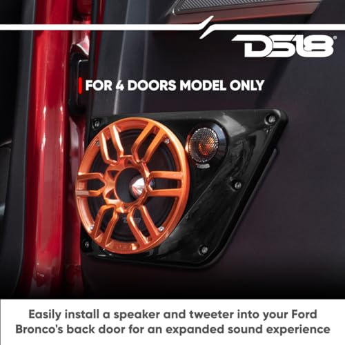 DS18 BRO-BD-LR Panels for Ford Bronco 6th Gen 4 Door - Back Door Speaker and Tweeter Panels - Fits 2X 6.5 Speakers and 2X 2.3 Tweeters - Pair (Left & Right) - Image 3