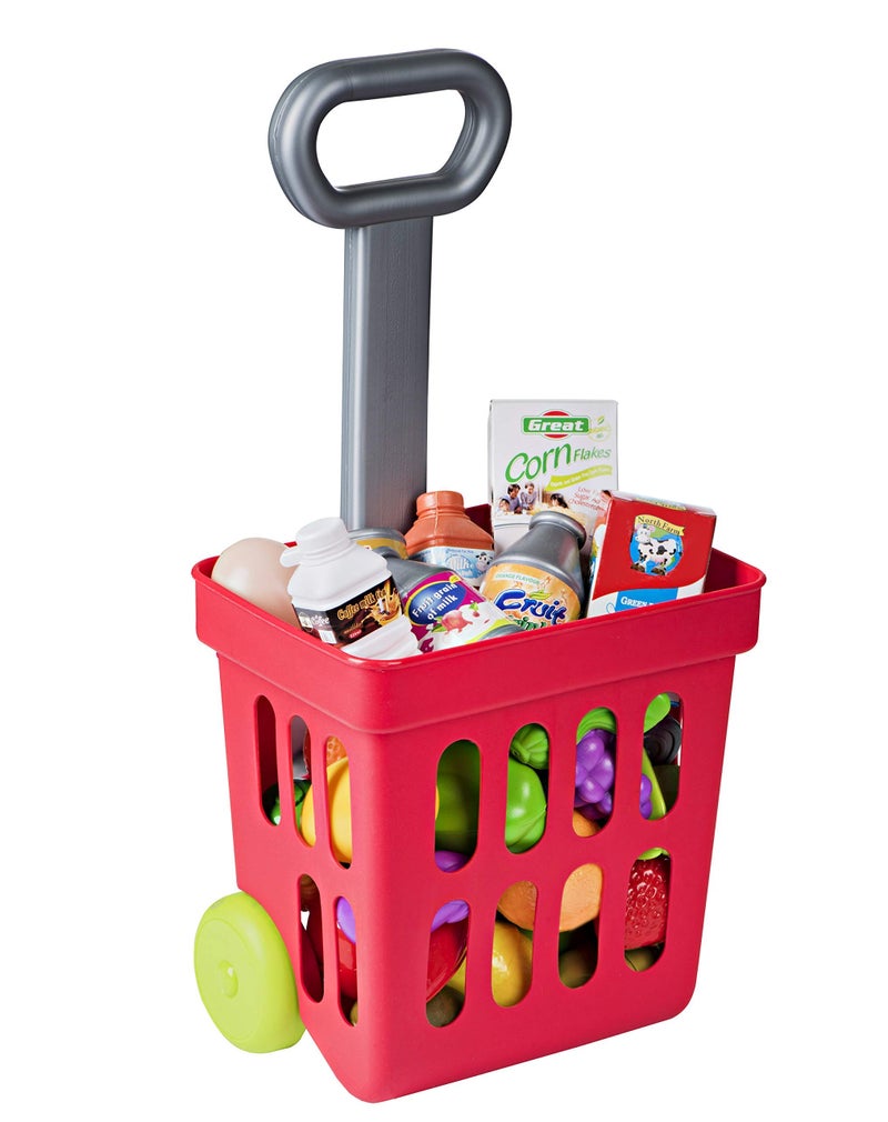 Playkidz Towdlers Basket – Filling Basket and Roller – Passenger Basket 24 Pieces Small Toy Basket and Prevent Food Playset, Toys for Toddlers Ages 3 and Up - Image 1