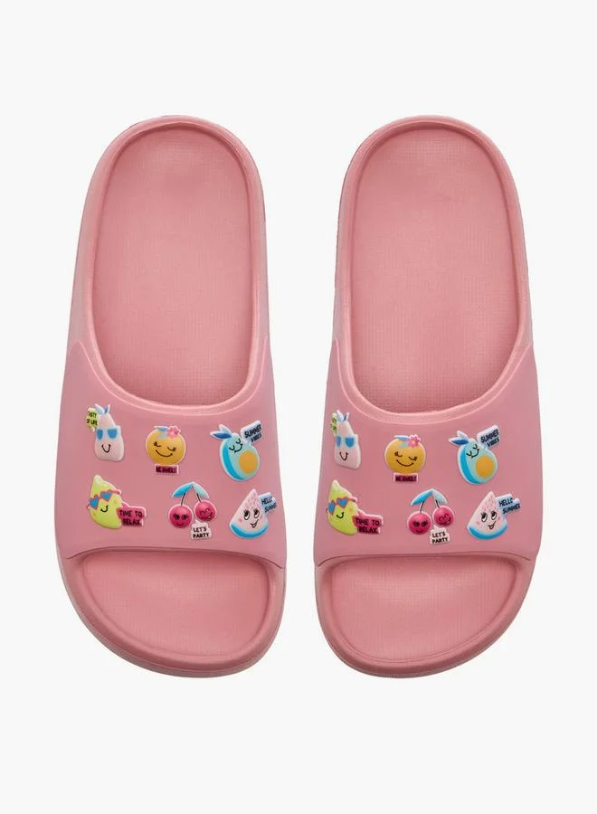 أكوا Girls Fruits Embossed Slides