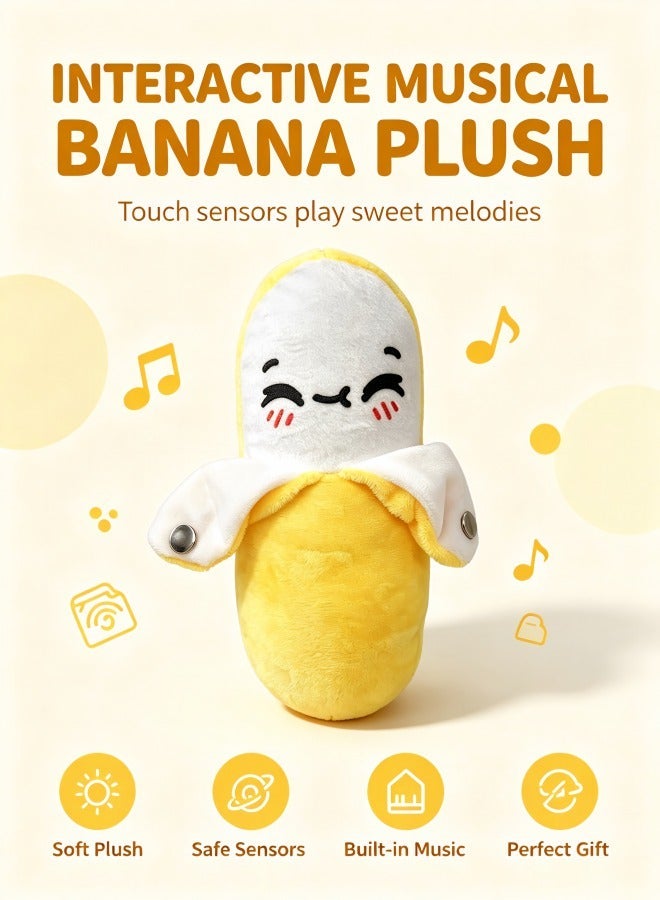 Zorva Banana Rhythm Doll, Touch Sensing Musical Interactive Plush Early Education Toy for Kids - Image 1