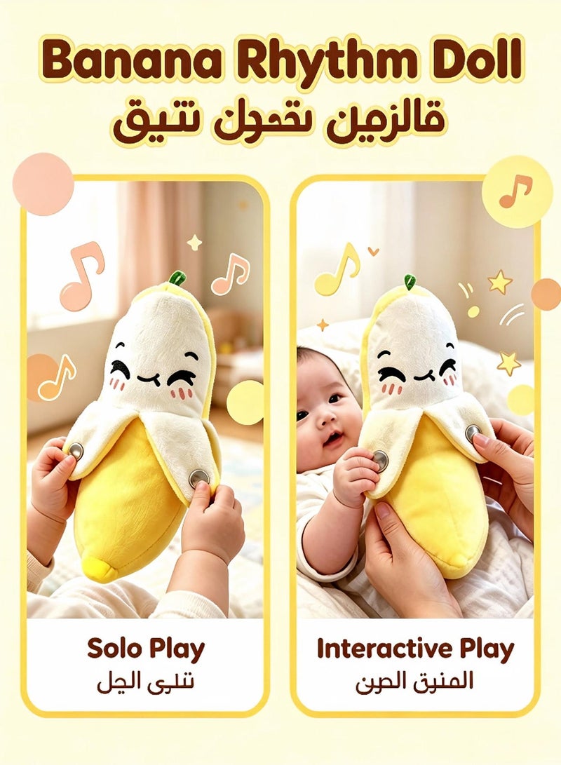 Zorva Banana Rhythm Doll, Touch Sensing Musical Interactive Plush Early Education Toy for Kids - Image 2