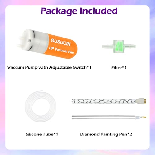GUSUCIN Vacuum Diamond Painting Pen Kit – Wax-Free Electric Diamond Art Pen for Precise Drill Placement, Cleaner Pickup, USB Powered Diamond Art Painting Accessories for Adults(Orange) - Image 4
