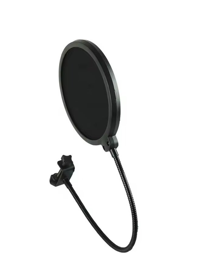 Generic - POP SHIELD Acoustic Filter for Broadcasting and Recording Microphone, High-Quality, Reduces Unwanted Sounds, Securely Attached to Mic Stand - with Adjustable Goose Neck - Black - Image 1