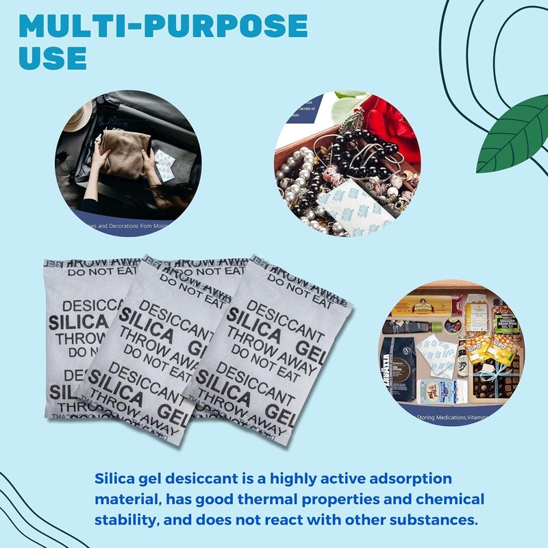 Elysian Silica Gel Pouch 50 gram Pouch WhiteDesiccantMoisture Absorbent 50Gram X 8Pcs aprox 400 Gram Moisture Absorber for Room Wardrobe Camera and Lenses to Avoid Moisture and Fungus - Image 4