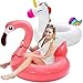 SLOOSH 2Pack Unicorn Flamingo Pool Floats Inflatable Pool Floaties Swimming Party Decorations Fun Float Swim Rings Floating Tubes Beach Lake Summer Vacation Floaty with Headrest for Adults Kids - Image 3