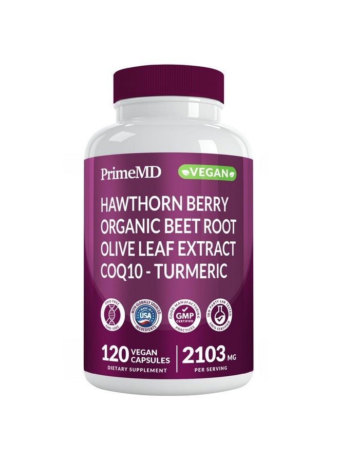 PrimeMD 26-in-1 Nitric Oxide Supplement - Heart & Circulation Support with CoQ10, Turmeric, Organic Beet Root, Hawthorn Berry & Garlic - 2103mg per Serving (120ct) - Image 1