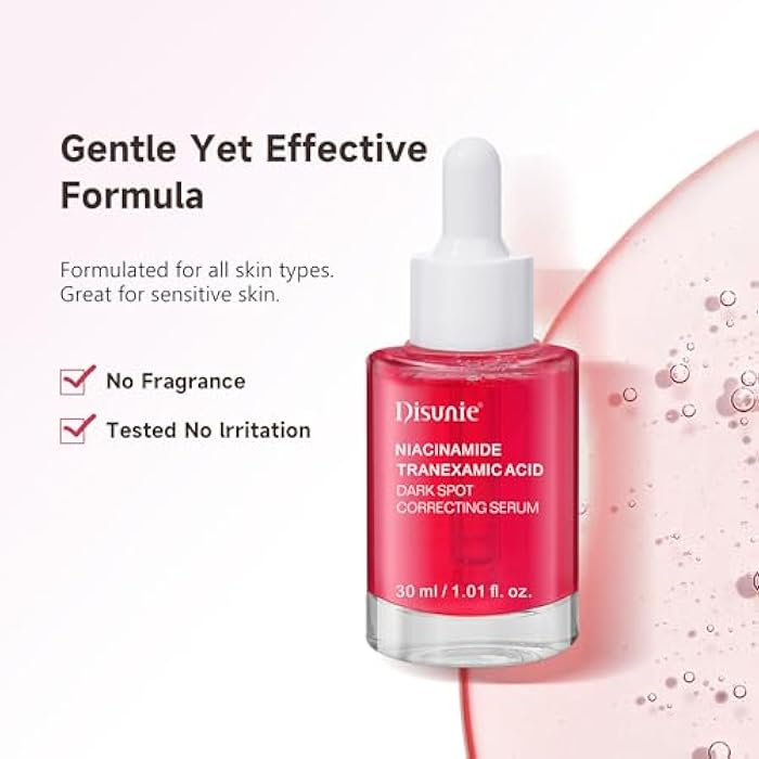 Disunie Niacinamide Acid + Niacinamide Serum, Dark Spot Correcting Serum, Alpha-arbutin + Hyaluronate + Ceramides Deep Moisturizing Skin Care 1.01 oz / 30 ml - Image 2