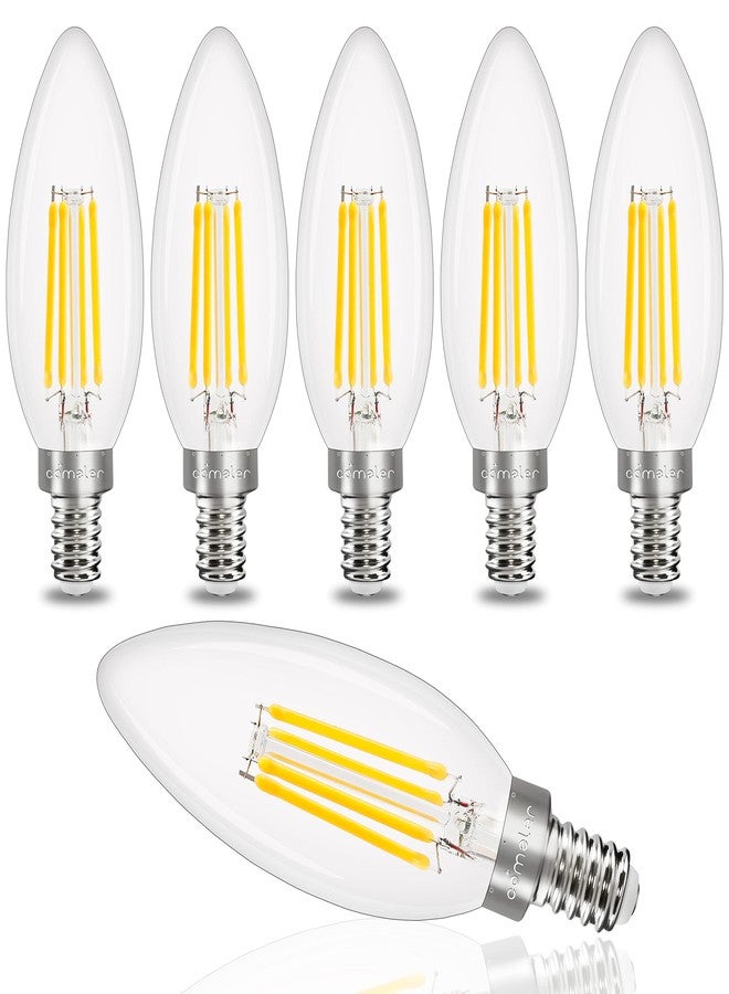 comzler E12 LED Candelabra Bulb Dimmable, Chandelier Light Bulb 4000K Neutral White,40W Equivalent,Type B Ceiling Fan Bulbs,C35 B11 Edison Filament Candle Bulbs Candle Lights,400LM,Pack of 6 - Image 1