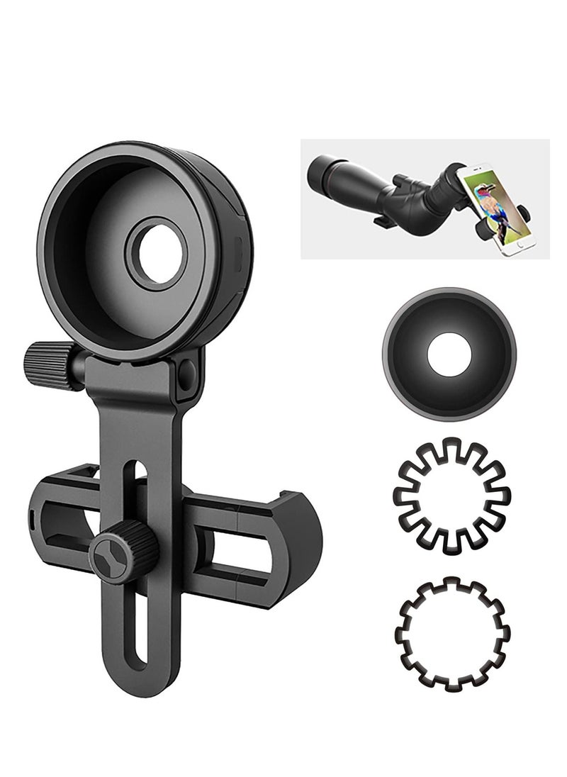 SYOSI - Telescope Phone Mount Universal Quick Aligned Telescope Smart Phone Adapter Holder Compatible with Spotting Scope Telescope Microscope Monocular Binocular Fit All Brands of Smartphones - Image 1