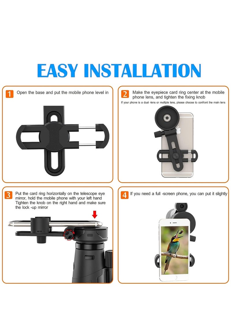 SYOSI - Telescope Phone Mount Universal Quick Aligned Telescope Smart Phone Adapter Holder Compatible with Spotting Scope Telescope Microscope Monocular Binocular Fit All Brands of Smartphones - Image 1