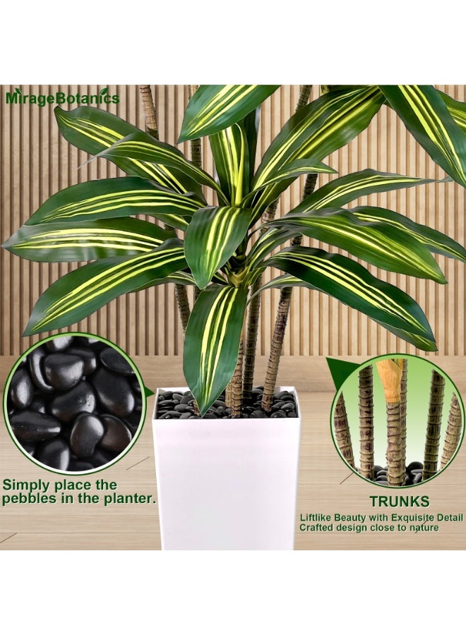 MirageBotanics 150cm Artificial Dracaena Tree Tall Fake Plant with White Pot - Realistic Faux Dragon Tree with Tall Planter - Indoor Floor Plant for Home, Office,Mall, Living Room, Bedroom Decor - Image 5