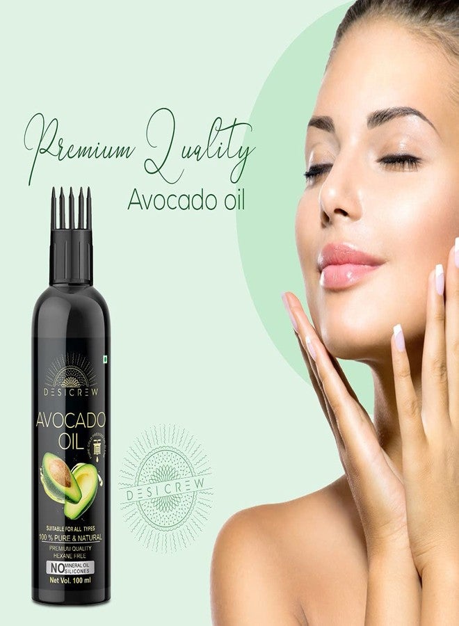 Desicrew Cold-Pressed Flexseed & Avocado Hair Oil in Combo - Moisturizing & Healing, For Skin, Hair Care, Eyelashes (100 ml + 100 ml) With Applicator - Image 4