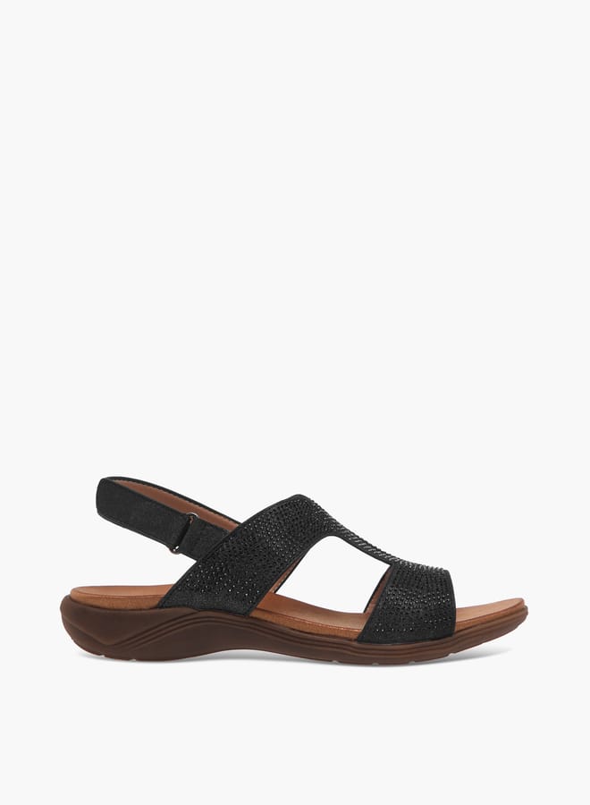 Le Confort Women's Embellished Sandals with Hook and Loop Closure  - Image 3