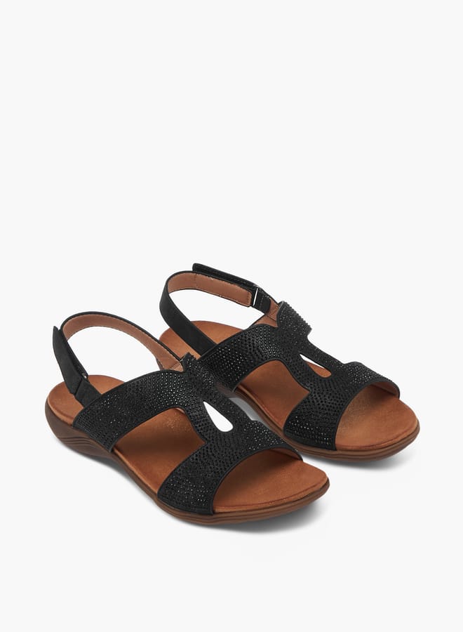 Le Confort Women's Embellished Sandals with Hook and Loop Closure  - Image 1