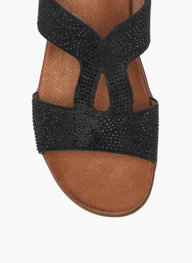 Le Confort Women's Embellished Sandals with Hook and Loop Closure