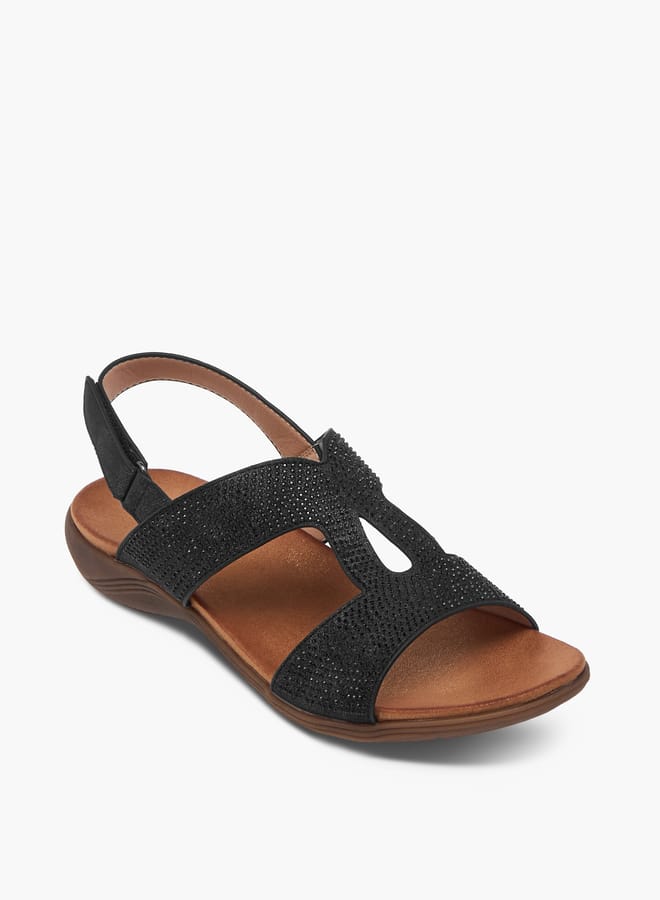Le Confort Women's Embellished Sandals with Hook and Loop Closure  - Image 2