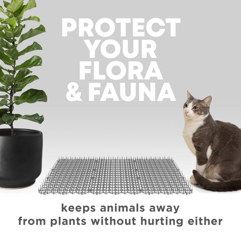 Petfolio 12 Pack Scat Mat for Cats - 16 x 8 Inch Cat Deterrent Mat with Spikes with 1 Inch Spikes, 6 Garden Staples & 10 Zip Ties. Pet Training Mat for Cat Repellent Indoor & Outdoor - Image 3