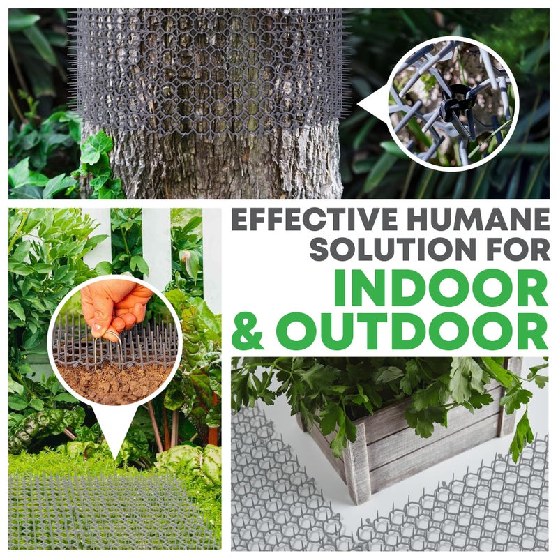 Petfolio 12 Pack Scat Mat for Cats - 16 x 8 Inch Cat Deterrent Mat with Spikes with 1 Inch Spikes, 6 Garden Staples & 10 Zip Ties. Pet Training Mat for Cat Repellent Indoor & Outdoor - Image 5