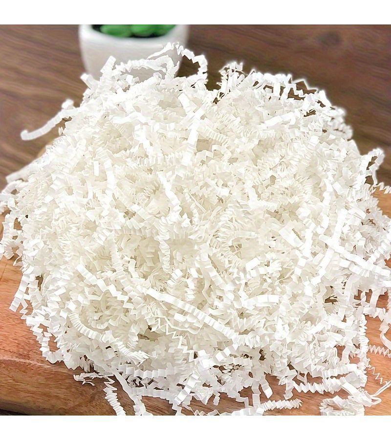 1 Raffia Wavy Shredded Paper White 50g Birthday Holiday Gift Box Filling Suitable For Thanksgiving Easter Christmas And New Year Party Decorations - Image 2