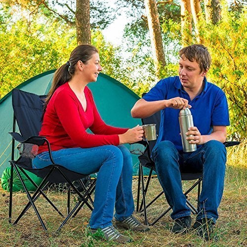 Wishbone Polyester with Steel Portable Foldable Camping Chair Colour May Vary - Image 2