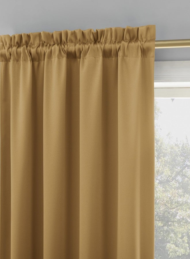 Sun Zero Easton Energy Saving Blackout Rod Pocket Curtain Panel, 40" x 63", Gold - Image 2