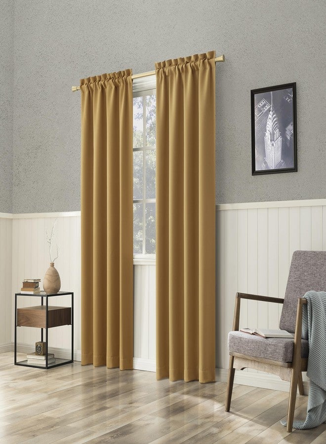 Sun Zero Easton Energy Saving Blackout Rod Pocket Curtain Panel, 40" x 63", Gold - Image 5