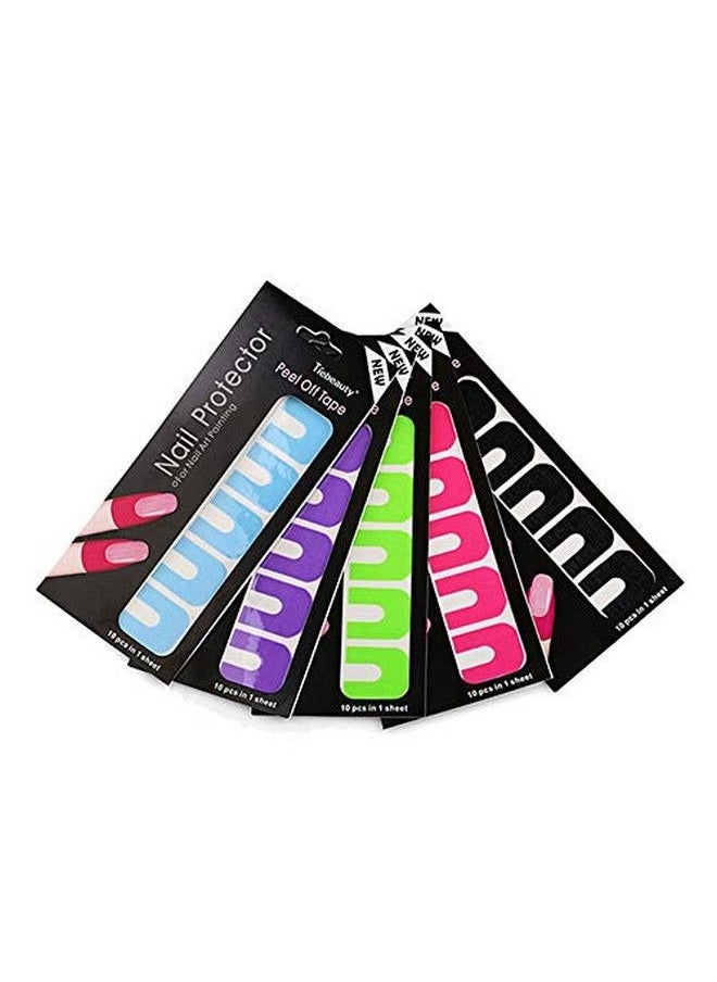 LifexTol 5 Sheets Nail Polish Protector Disposable Peel Off Tapes Skin Nails Glue Stickers Forms Varnish Protector Manicure Finger Tools  - Image 1